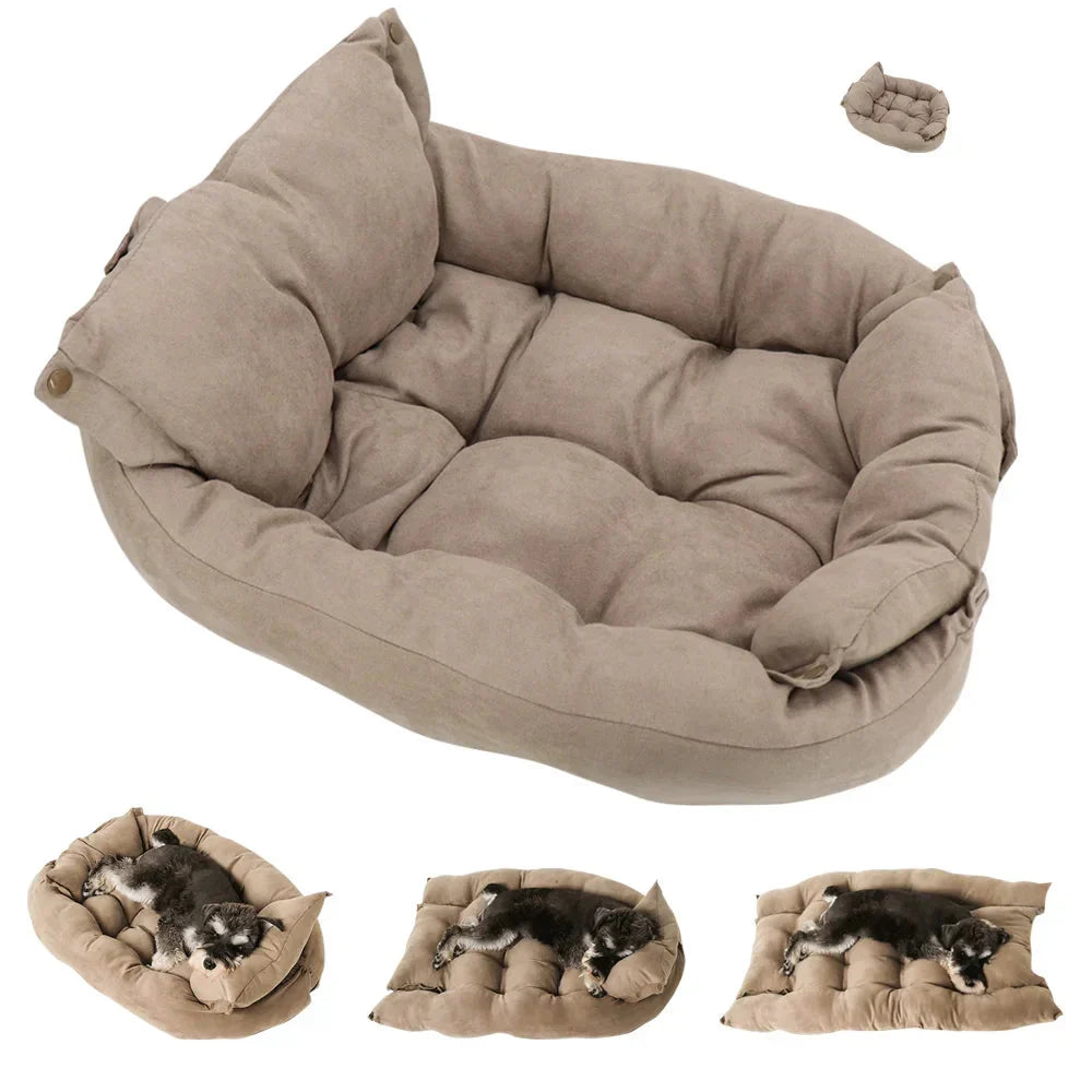 3-in-1 Converteerbaar Huisdierbed — Nest, Mat of Slaapbank