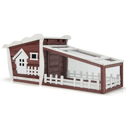 Houten Konijnenhok met Uitschuifbare Lade