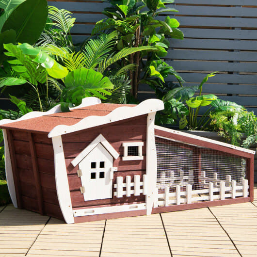 Houten Konijnenhok met Uitschuifbare Lade