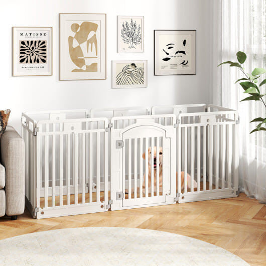 Puppyren met Vergrendelbare Deur — 8 Panelen